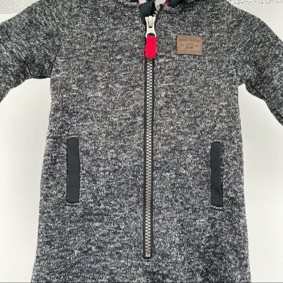 Carter’s Baby Boy Hooded Fleece Lined Marled Zip Front Coverall Jumpsuit Size 6M - Picture 3 of 16